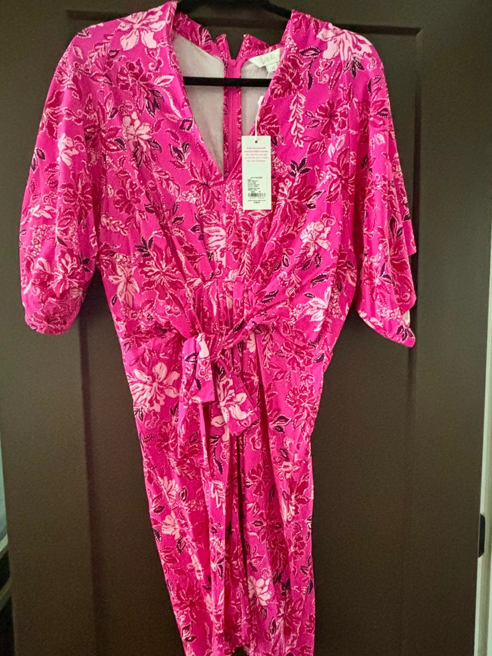 Lilly Pulitzer Passion Fruit Pink Floral Wrap-Style Dress